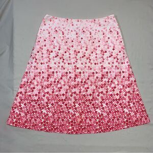 Talbots Skirt Womens 10 Pink Floral Ombre Summer Lightweight A Line Professional
